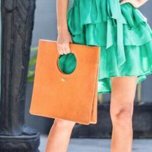 Cocomoku | Square Hand Bag - Bali/AUS Brand - Leather - Cognac colour